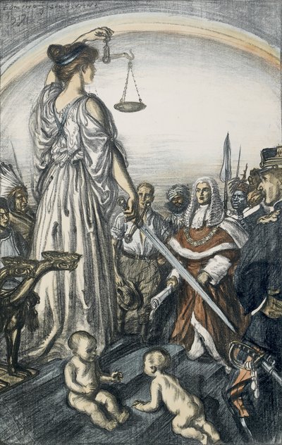 Panowanie Sprawiedliwości, 1917 (litografia) autorstwa Edmund Joseph Sullivan