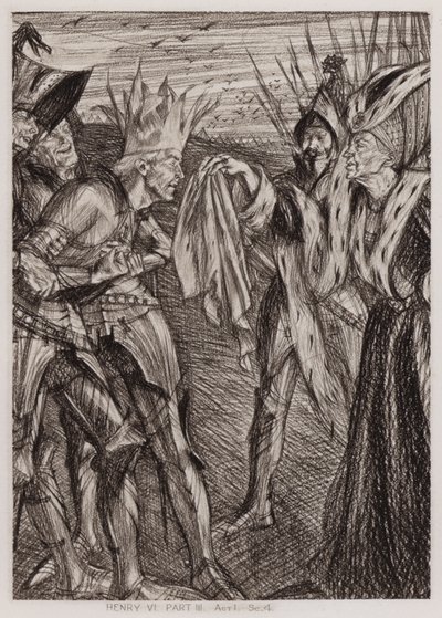 Trzecia część króla Henryka VI, akt I, Sc 4 (lito) autorstwa Edmund Joseph Sullivan
