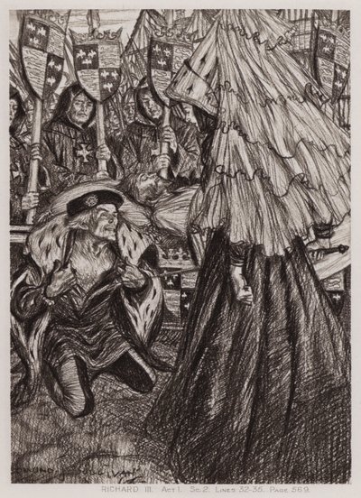 Tragedia króla Ryszarda III, Akt I, Sc 2 (lito) autorstwa Edmund Joseph Sullivan