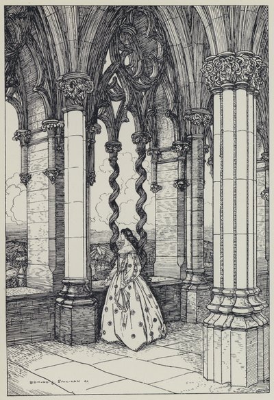 Tennyson, ilustracja do snu o pięknych kobietach i innych wierszy autorstwa Edmund Joseph after Sullivan