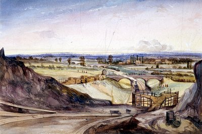 Ogólny widok Hampstead, Londyn, 1837 autorstwa Edmund Marks