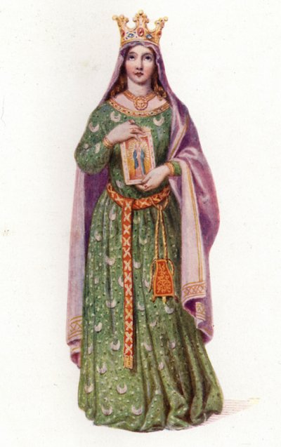 Berengaria, królowa Anglii, żona króla Ryszarda I (kolor lito) autorstwa Edmund Thomas (after) Parris