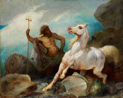 Neptun tworzący konia, ok. 1845 autorstwa Édouard Alexandre Odier