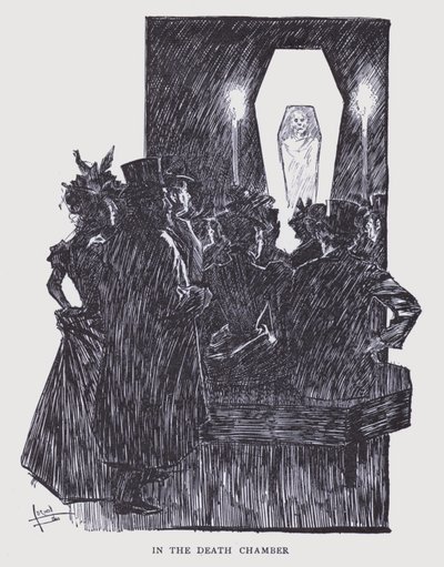 Bohemian Paris: W komnacie śmierci (litografia) autorstwa Edouard Alfred (1875 1954) Cucuel