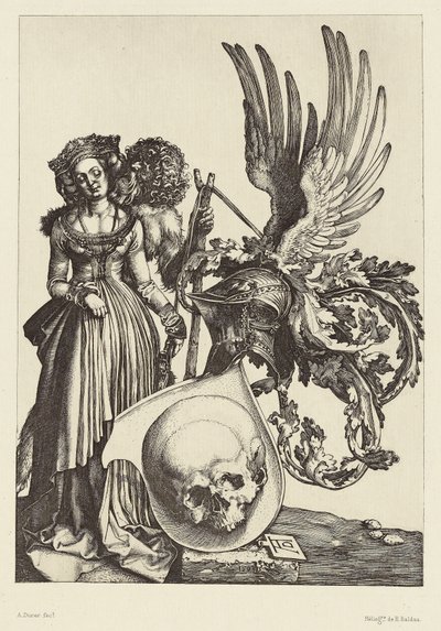[Herb z czaszką autorstwa Albrechta Dürera]. autorstwa Édouard Baldus