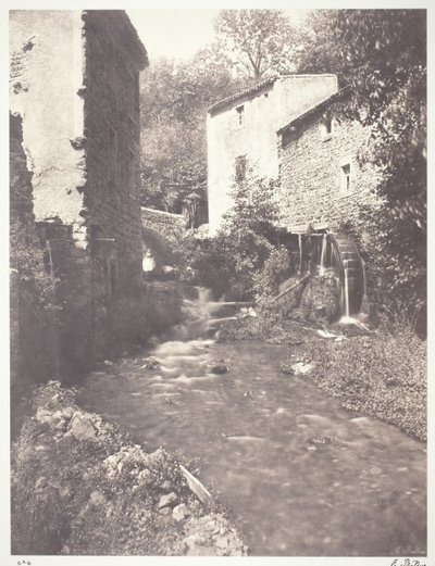 Młyny wodne w Owernii, 1852, druk 1978. autorstwa Édouard Baldus