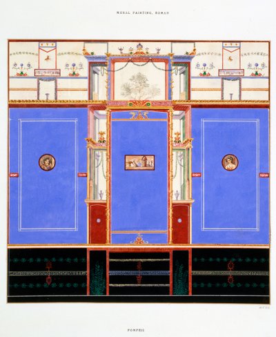Dekoracja ścienna, Dom Dioscuri, Pompeje autorstwa Edouard Clerievanse