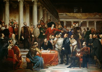 Kompromis szlachecki w dniu 5 kwietnia 1566, 1849. autorstwa Edouard De Bièfve