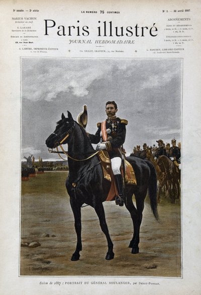 Portret konny generała Georgesa Boulangera (1837-1891), polityka „według Edouarda Debata Ponsana (Debat-Ponsan autorstwa Edouard Debat Ponsan