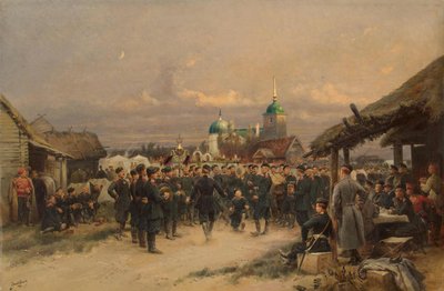 Singers of the Life-Guards 4. Batalion Strzelców Rodzin Cesarskich w Carskim Siole, 1889 autorstwa Jean Baptiste Edouard Detaille