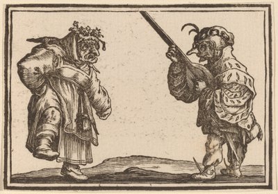 Tancerze z lutnią autorstwa Edouard Eckman after Jacques Callot
