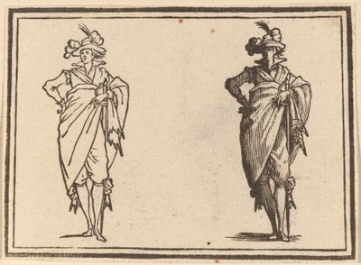Pan widziany z przodu z ręką na biodrach autorstwa Edouard Eckman after Jacques Callot