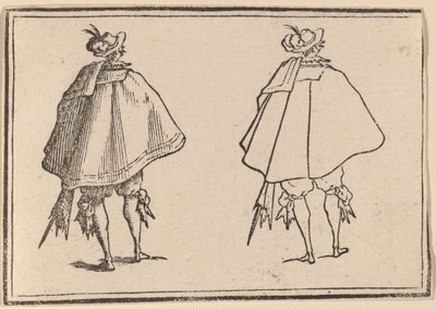 Dżentelmen w dużym płaszczu, widziany z tyłu autorstwa Edouard Eckman after Jacques Callot