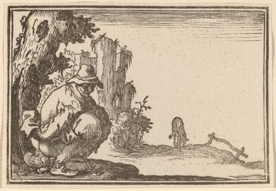 Chłop defekacja autorstwa Edouard Eckman after Jacques Callot