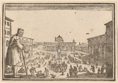 Plac Św. Annunziata, Florencja autorstwa Edouard Eckman after Jacques Callot