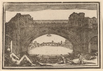 Ponte Vecchio, Florencja autorstwa Edouard Eckman after Jacques Callot
