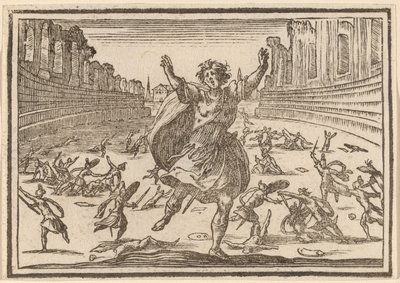 Potyczka w rzymskim cyrku autorstwa Edouard Eckman after Jacques Callot