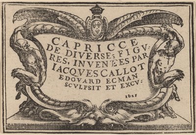 Strona tytułowa "Kapricci" autorstwa Edouard Eckman after Jacques Callot