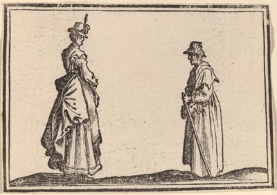 Dwie kobiety w profilu autorstwa Edouard Eckman after Jacques Callot