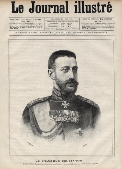 Portret wielkiego księcia Konstantyna Nikołajewicza Rosji (wielkiego księcia Konstantyna Nikołajewicza Rosji lub Konstantyna Nikołajewicza Romanowa autorstwa Edouard Felicien Eugene Navellier