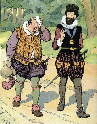 Król Henryk IV (1553-1610) i Karol II książę Mayenne (1554-1611) (król Francji Henryk IV i Karol Lotaryngii, książę Mayenne) Ilustracja Edouarda Ziera w „Naszej-chwale-narodowości”” 1920 Prywatny kolekcja autorstwa Edouard Francois Zier