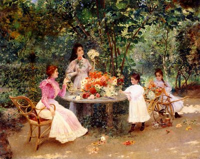 Podwieczorek w Ogrodzie, autorstwa Edouard Frederic Wilhelm Richter