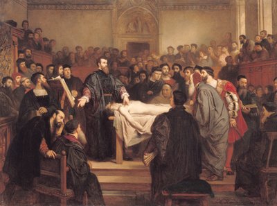 Andreas Vesalius (1514-64) w Padwie, 1859 autorstwa Edouard Jean Conrad Hamman