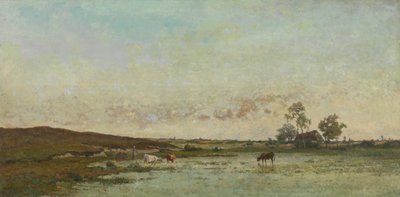 Torfowisko w „Kempen” (olej na płótnie) autorstwa Edouard Jules Joseph Huberti