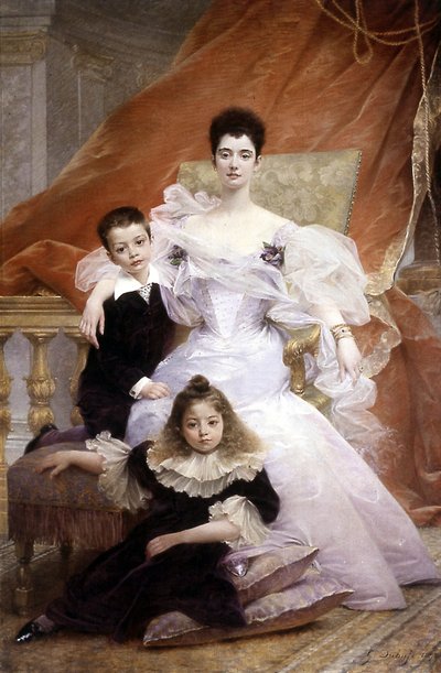 Hrabina Beauchamp i jej dzieci autorstwa Edouard Louis Dubufe