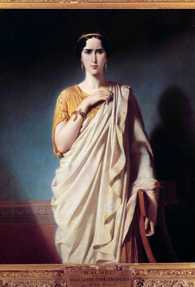 Portret Elisabeth Felix zwana Mademoiselle Rachel (1821-1858) aktorka Obraz Edouarda Louisa Dubufe (1820-1883) autorstwa Edouard Louis Dubufe