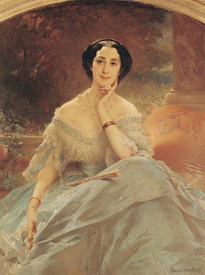 Portret hrabiny Hallez-Claparede, 1857 autorstwa Edouard Louis Dubufe