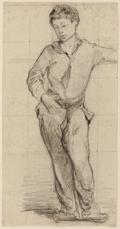 Przypisywany Édouardowi Manetowi - Stojący młody mężczyzna (Léon Leenhoff) (recto), 1864-65 autorstwa Édouard Manet