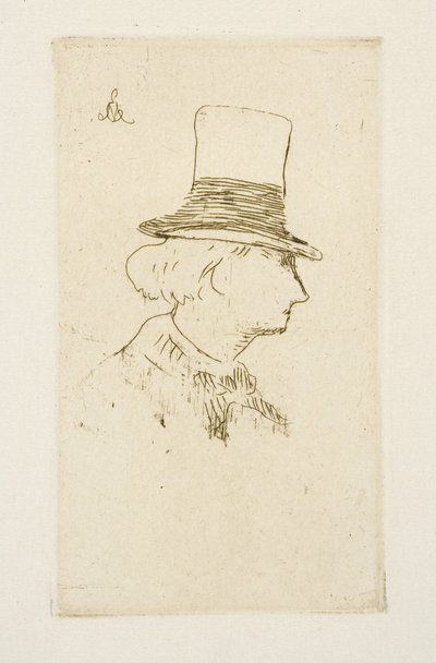 Baudelaire z profilu w kapeluszu, 1862 autorstwa Édouard Manet