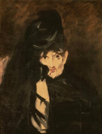 Berthe Morisot w żałobnym kapeluszu z długim welonem autorstwa Édouard Manet