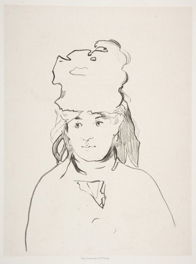 Berthe Morisot w sylwetce, 1872-74, opublikowana 1884. autorstwa Édouard Manet