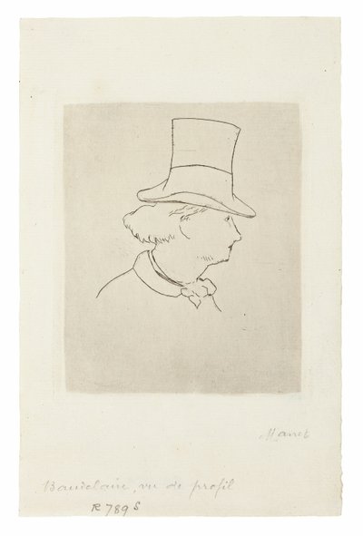 Charles Baudelaire, w profilu II autorstwa Édouard Manet