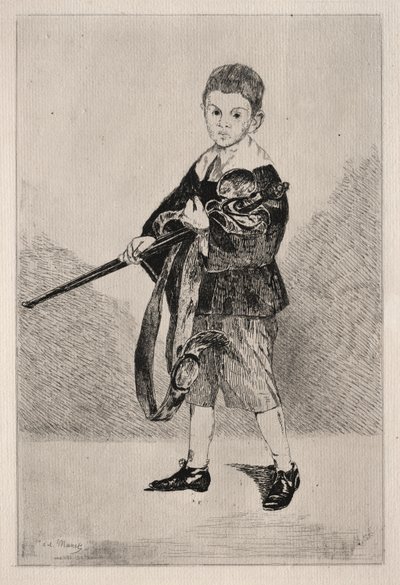 Dziecko z mieczem, zwrócone w lewo. autorstwa Édouard Manet