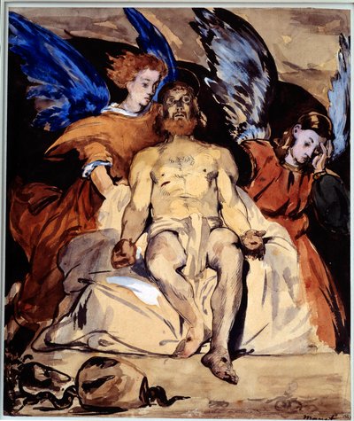Chrystus z aniołami Akwarela, gwasz i tusz do porcelany – Edouard Manet (1832-1883) 1864 nd. 0,32x0,27 m Paryż, musee d