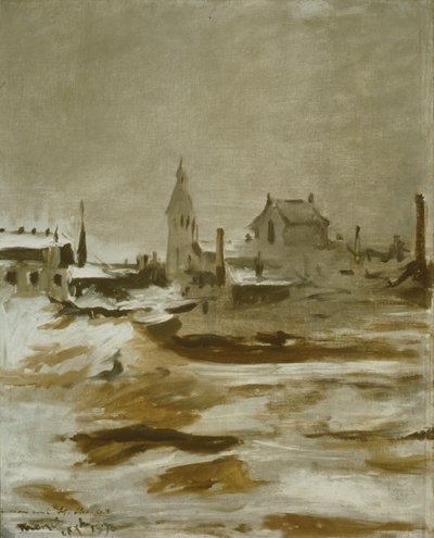 „Wpływ śniegu w Petit-Montrouge”, 1870 autorstwa Édouard Manet