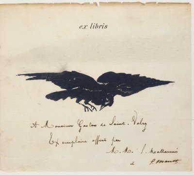 Ekslibris z litografią Edouarda Maneta dla zilustrowania: Edgar Allen POE. Kruk. Kruk. Tłumaczenie: Stéphane Mallarmé z ilustracjami Edouarda Maneta autorstwa Édouard Manet