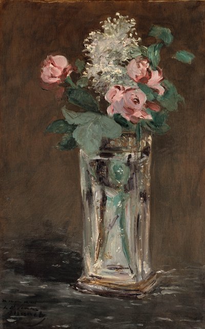 Kwiaty w kryształowym wazonie autorstwa Édouard Manet