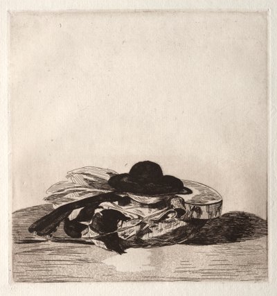 Frontyspis do edycji rycin: kapelusz i gitara, 1862. autorstwa Édouard Manet