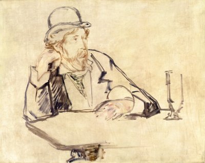 George Moore 1852-1933 w kawiarni, 1878 lub 1879 autorstwa Édouard Manet