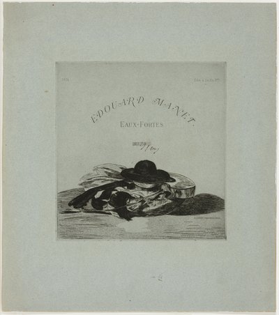 Kapelusz i gitara, frontispis do edycji czternastu akwafort autorstwa Édouard Manet