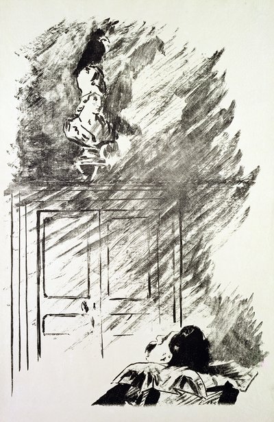 Ilustracja do „Kruka”, autorstwa Edgara Allena Poe autorstwa Édouard Manet