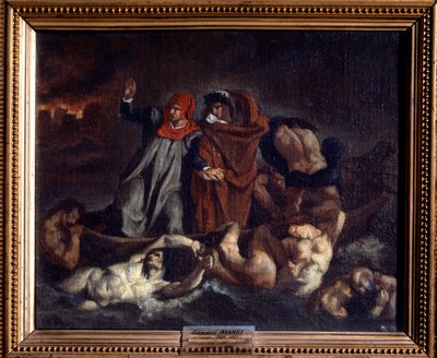 Łódź Dantego lub Dante i Wergiliusz w podziemiu Malarstwo autorstwa Edouarda Maneta (1832-1883) autorstwa Eugene