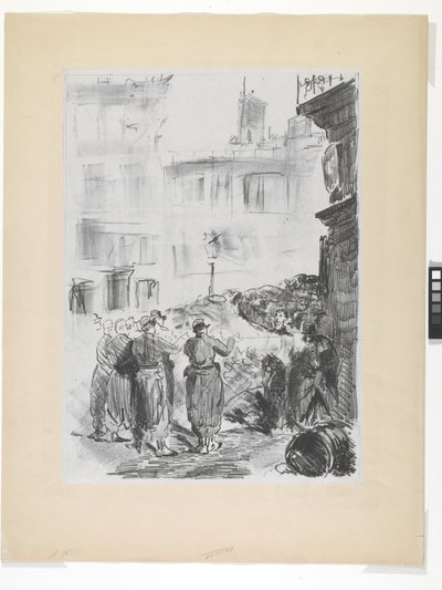 Barykada (litografia na chine colle) autorstwa Édouard Manet