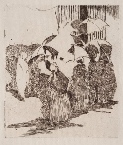 Kolejka przed sklepem mięsnym. autorstwa Édouard Manet