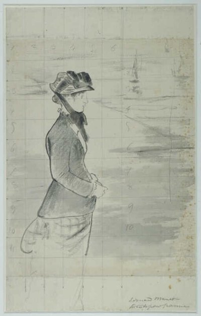 Manet - Annabel Lee stojąca nad morzem, około 1881 r. autorstwa Édouard Manet