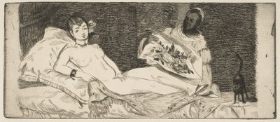 Talerz Olympia, 1867. autorstwa Édouard Manet
